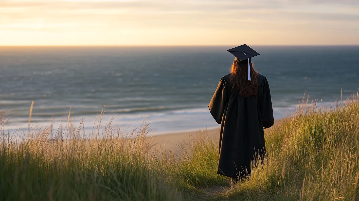 Cap and gown senior portrait locations on the South Shore Massachusetts