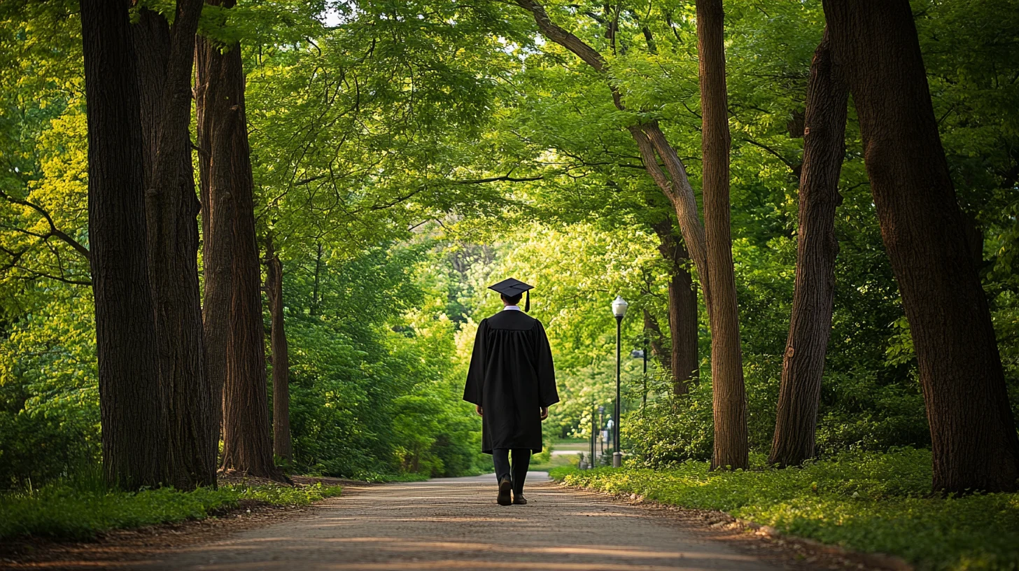 Curry College graduation portrait session photographed on the South Shore near Milton, Massachusetts