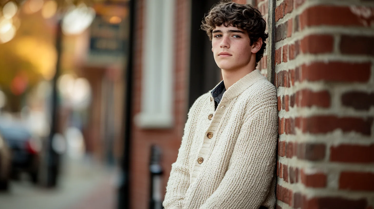 High school senior posing for outdoor portrait session on the South Shore of Massachusetts, natural light filtering through coastal foliage