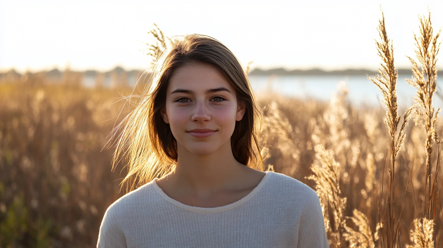 Portrait subject framed against a clean South Shore Massachusetts background