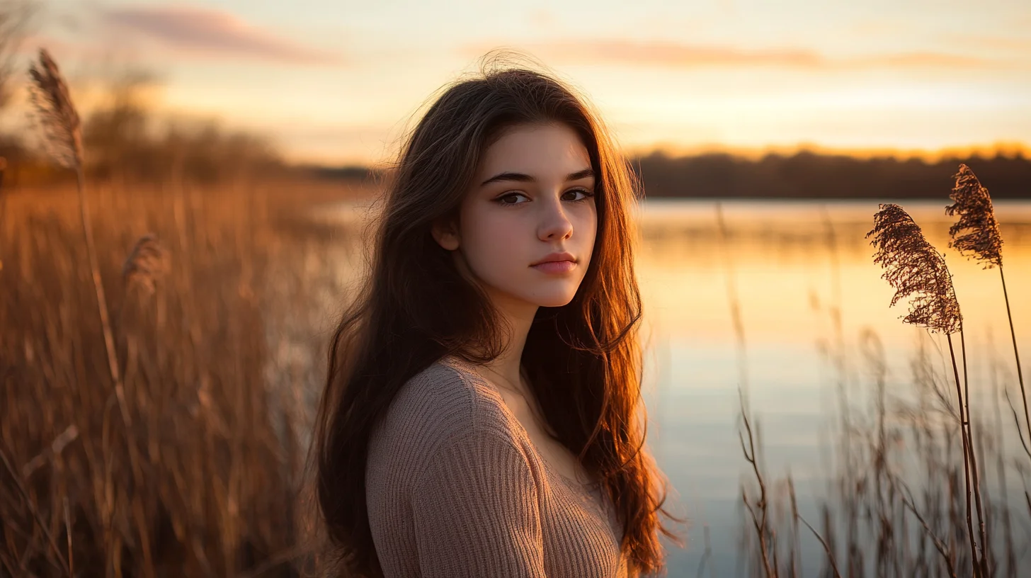 Pembroke High School senior portrait session at Oldham Pond in Pembroke, Massachusetts — golden afternoon light over open water