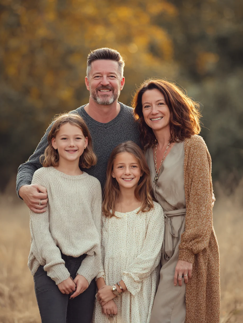 Outdoor family portraits at sunset, South Shore Massachusetts