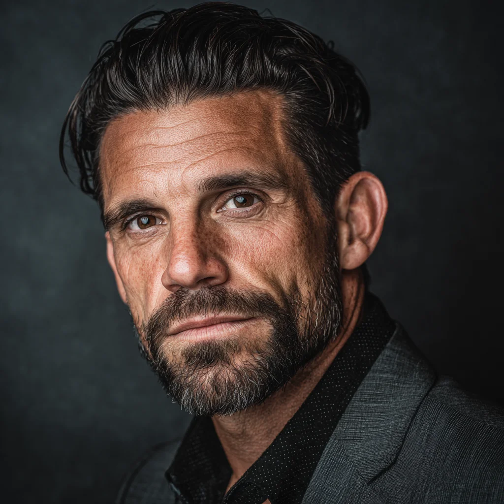 Modern male professional headshot in studio