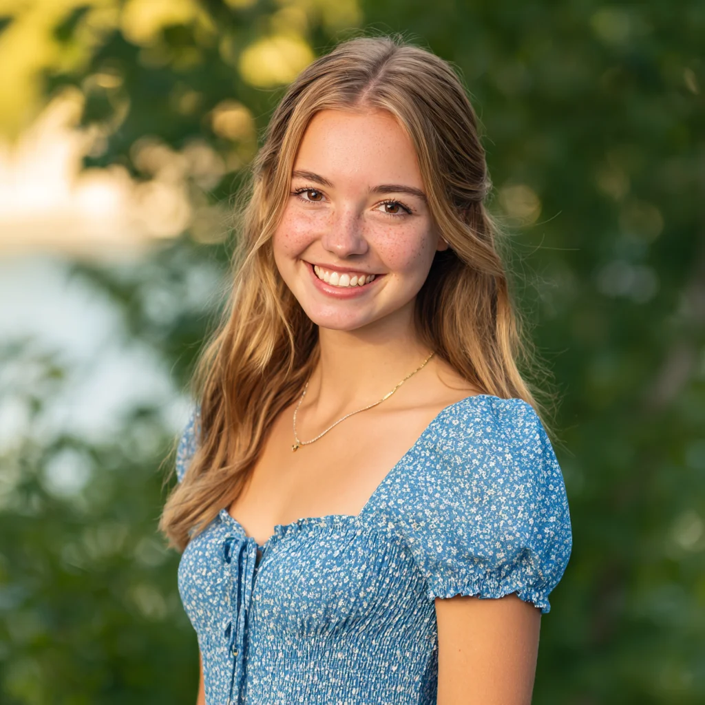 High school senior outdoor portrait with natural light