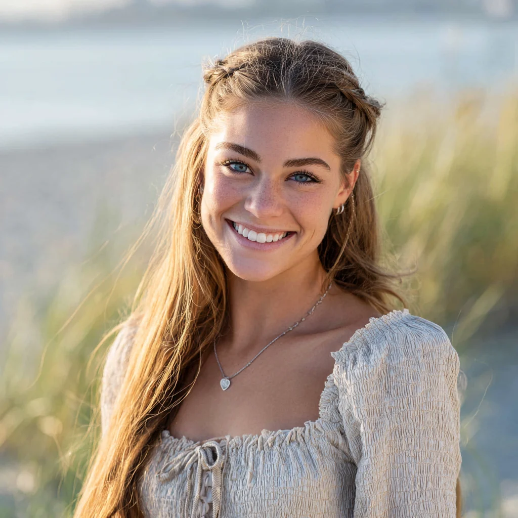 Candid laughing moment during high school senior portrait session