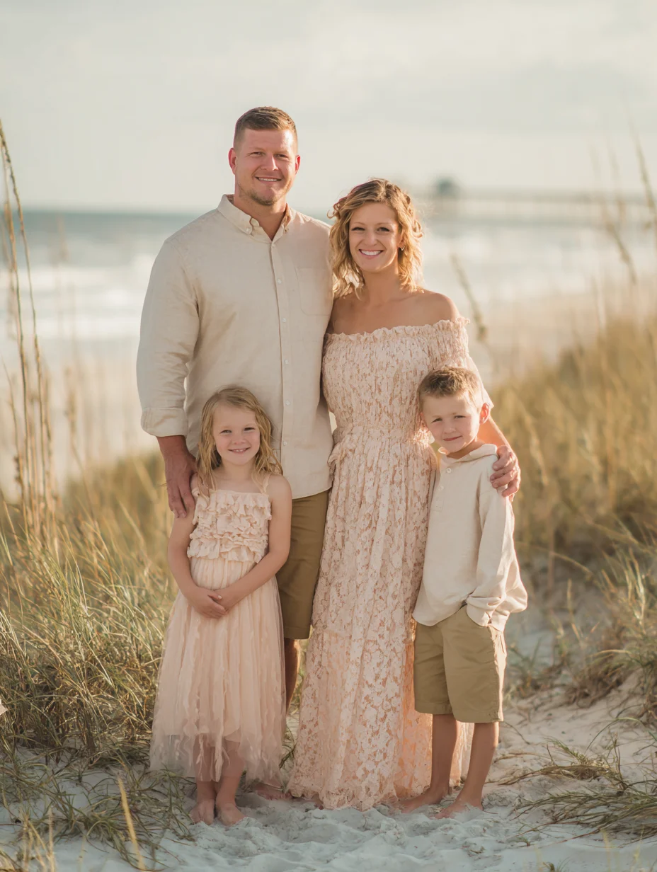 Family portrait in the beach dunes, South Shore MA