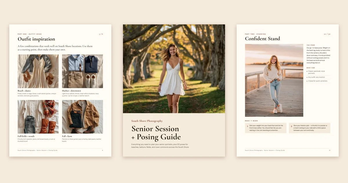 Pages from the Senior Session and Posing Guide